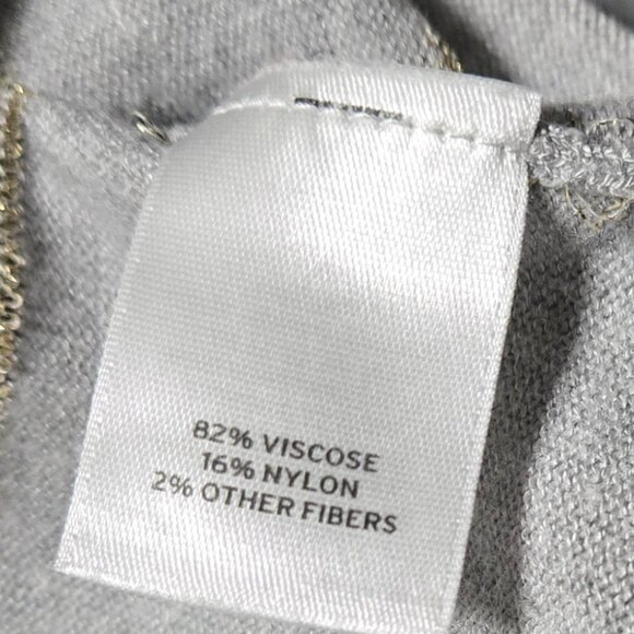 Halogen Size XSp Womens Gray With Gold Thread Lines Button Down Cardigan Shirt - Picture 3 of 7